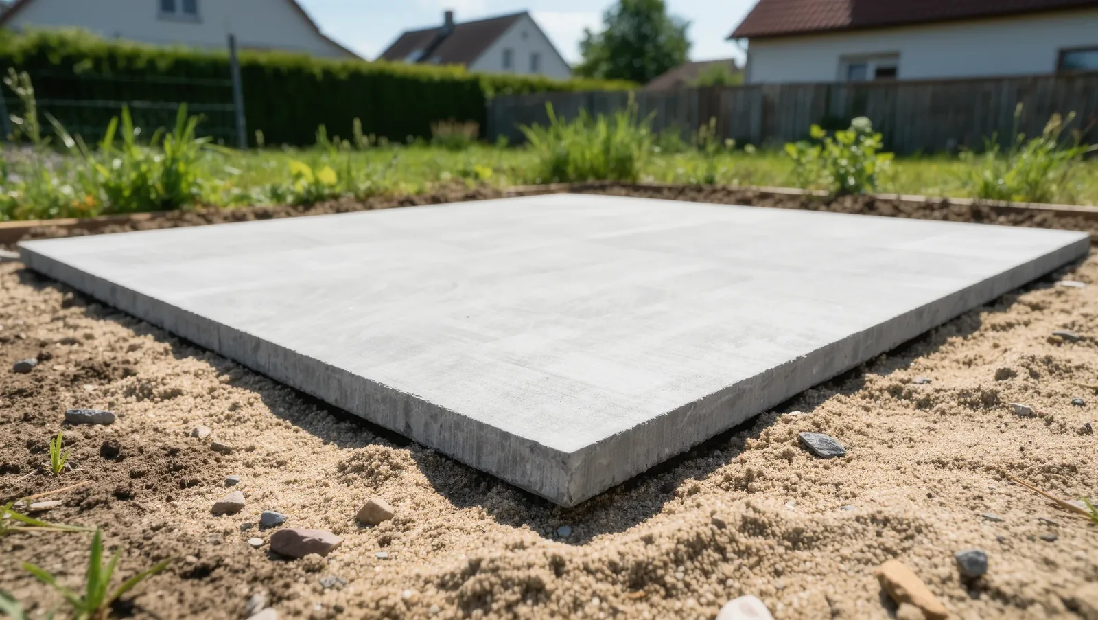 Symbolbild Terrassenplatten auf dem Sandbett